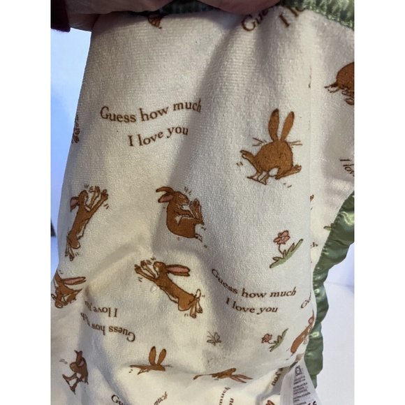 Guess How Much I Love You Bunny Security Blanket LOVEY Kids Preferred Green Tan - Picture 12 of 12